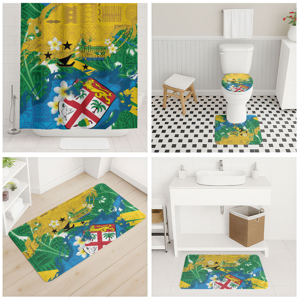 Malampa Fiji Day Bathroom Set 10 October Together We Grow Grunge Tapa Motifs LT14 - Polynesian Pride