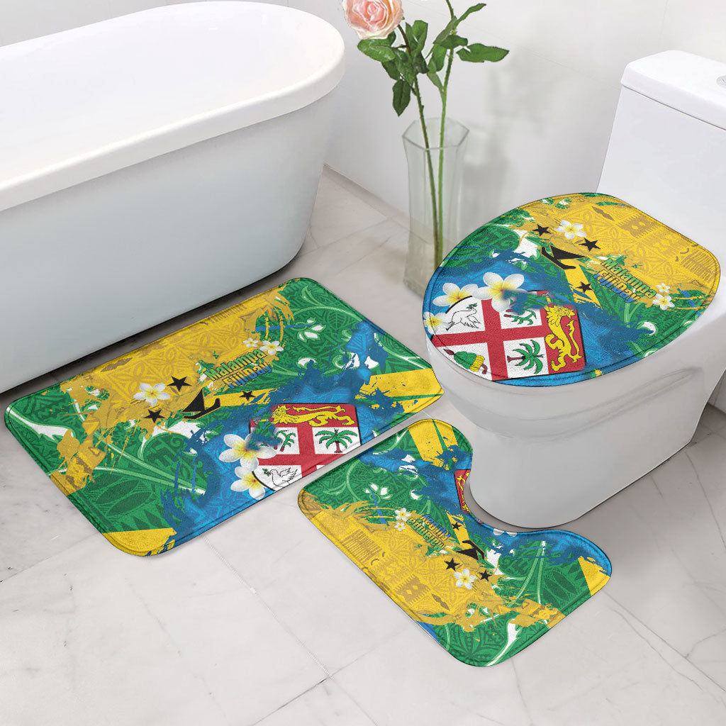 Malampa Fiji Day Bathroom Set 10 October Together We Grow Grunge Tapa Motifs LT14 - Polynesian Pride