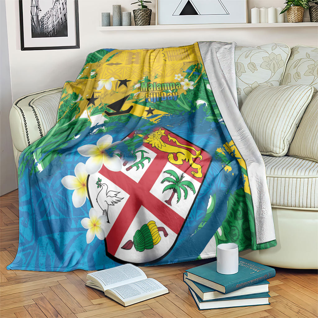 Malampa Fiji Day Blanket 10 October Together We Grow Grunge Tapa Motifs LT14 Multicolor - Polynesian Pride