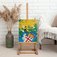 Malampa Fiji Day Canvas Wall Art 10 October Together We Grow Grunge Tapa Motifs LT14 - Polynesian Pride