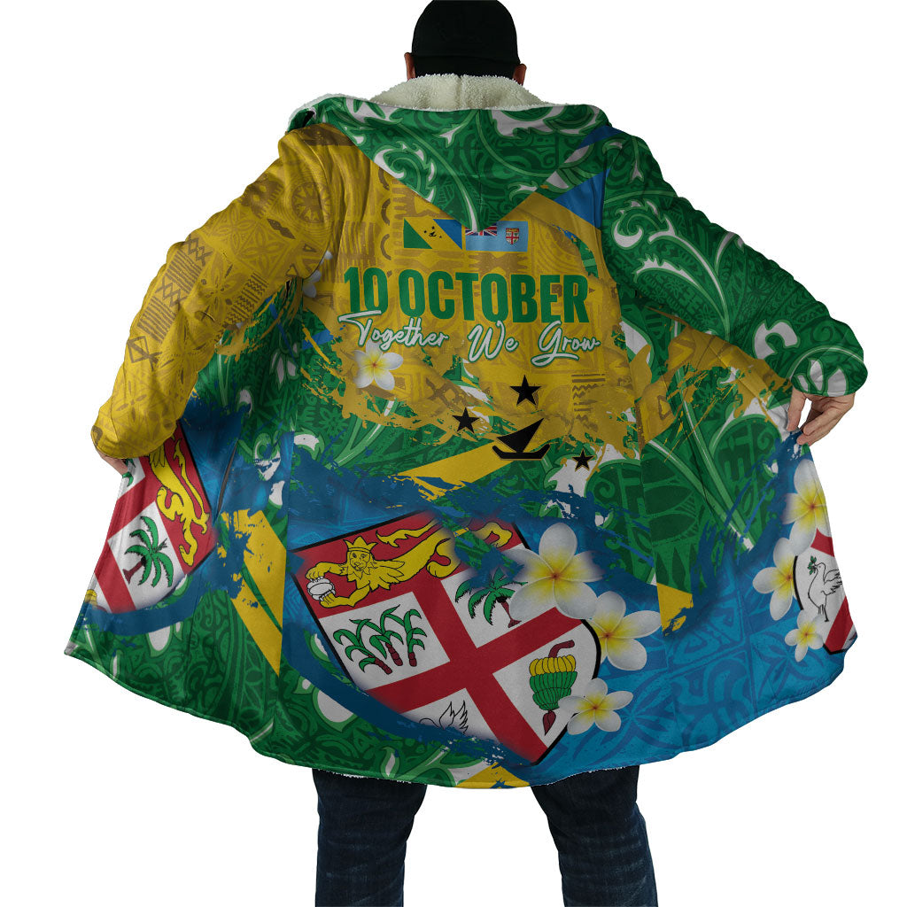 Malampa Fiji Day Cloak 10 October Together We Grow Grunge Tapa Motifs LT14 - Polynesian Pride