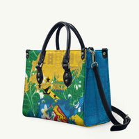 Malampa Fiji Day Leather Bag 10 October Together We Grow Grunge Tapa Motifs LT14 Multicolor - Polynesian Pride
