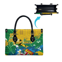 Malampa Fiji Day Leather Bag 10 October Together We Grow Grunge Tapa Motifs LT14 - Polynesian Pride