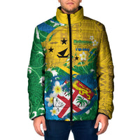 Malampa Fiji Day Padded Jacket 10 October Together We Grow Grunge Tapa Motifs LT14 Men Multicolor - Polynesian Pride