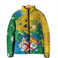 Malampa Fiji Day Padded Jacket 10 October Together We Grow Grunge Tapa Motifs LT14 - Polynesian Pride