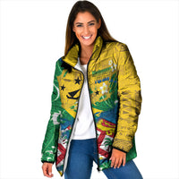 Malampa Fiji Day Padded Jacket 10 October Together We Grow Grunge Tapa Motifs LT14 Women Multicolor - Polynesian Pride