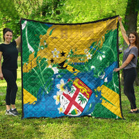 Malampa Fiji Day Quilt 10 October Together We Grow Grunge Tapa Motifs LT14 - Polynesian Pride