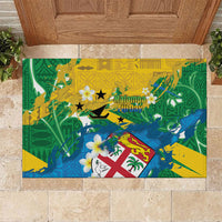 Malampa Fiji Day Rubber Doormat 10 October Together We Grow Grunge Tapa Motifs LT14 Multicolor - Polynesian Pride