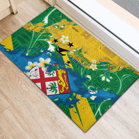 Malampa Fiji Day Rubber Doormat 10 October Together We Grow Grunge Tapa Motifs LT14 - Polynesian Pride