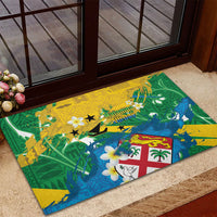 Malampa Fiji Day Rubber Doormat 10 October Together We Grow Grunge Tapa Motifs LT14 - Polynesian Pride