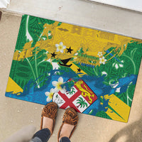 Malampa Fiji Day Rubber Doormat 10 October Together We Grow Grunge Tapa Motifs LT14 - Polynesian Pride