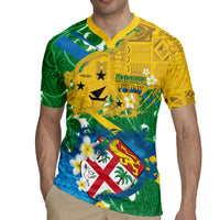 Malampa Fiji Day Rugby Jersey 10 October Together We Grow Grunge Tapa Motifs LT14 - Polynesian Pride