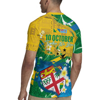 Malampa Fiji Day Rugby Jersey 10 October Together We Grow Grunge Tapa Motifs LT14 - Polynesian Pride