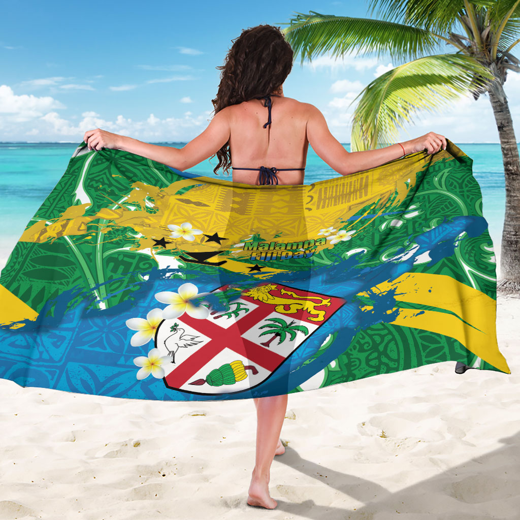 Malampa Fiji Day Sarong 10 October Together We Grow Grunge Tapa Motifs LT14 - Polynesian Pride