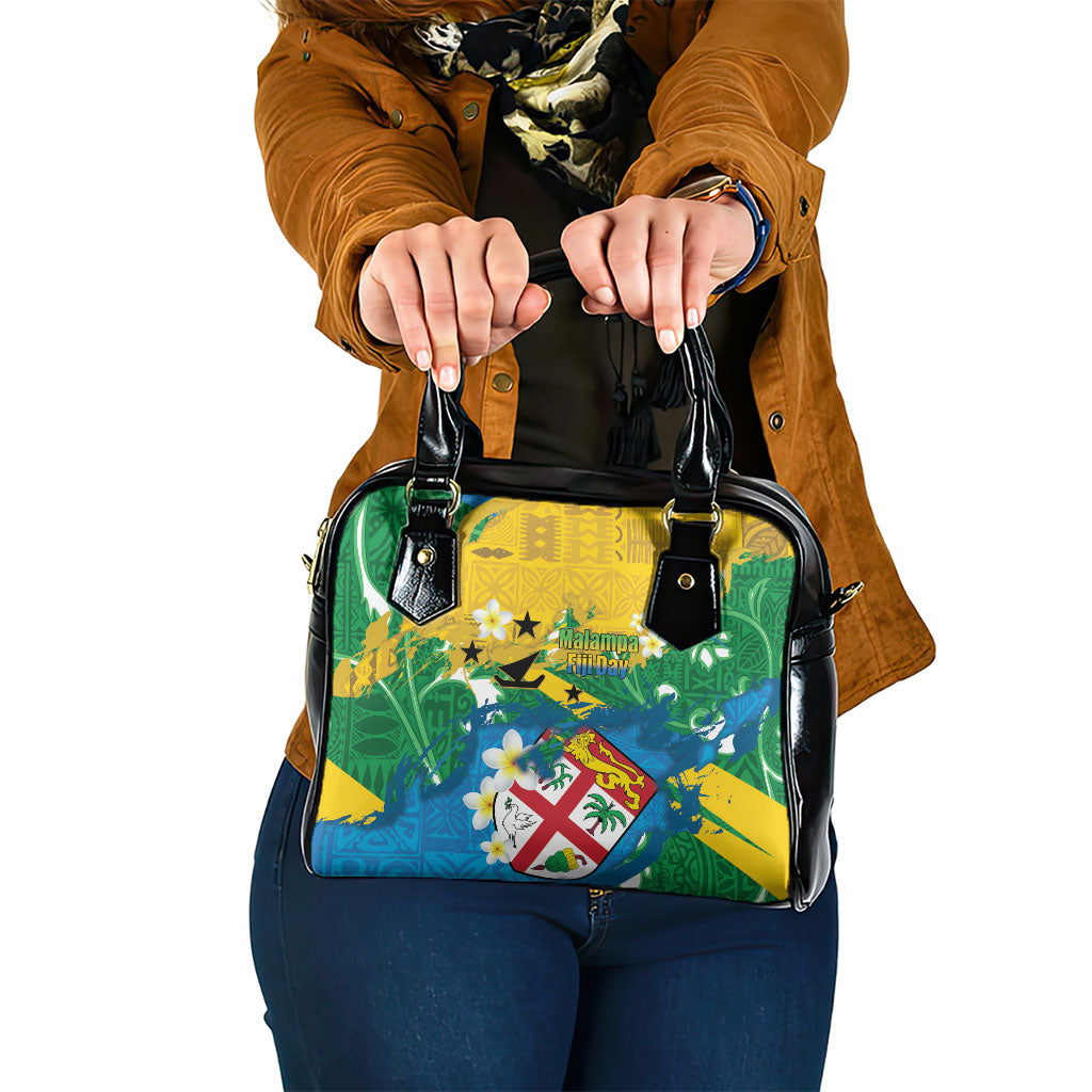 Malampa Fiji Day Shoulder Handbag 10 October Together We Grow Grunge Tapa Motifs LT14 One Size Multicolor - Polynesian Pride