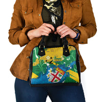 Malampa Fiji Day Shoulder Handbag 10 October Together We Grow Grunge Tapa Motifs LT14 - Polynesian Pride
