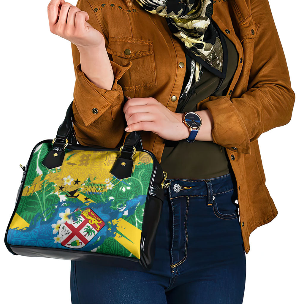 Malampa Fiji Day Shoulder Handbag 10 October Together We Grow Grunge Tapa Motifs LT14 - Polynesian Pride