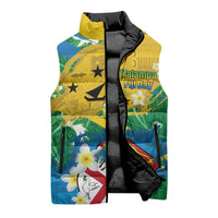 Malampa Fiji Day Sleeveless Puffer Jacket 10 October Together We Grow Grunge Tapa Motifs LT14 - Polynesian Pride