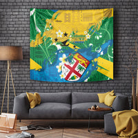 Malampa Fiji Day Tapestry 10 October Together We Grow Grunge Tapa Motifs LT14 Multicolor - Polynesian Pride