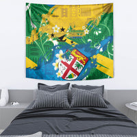 Malampa Fiji Day Tapestry 10 October Together We Grow Grunge Tapa Motifs LT14 - Polynesian Pride