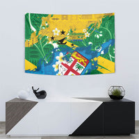 Malampa Fiji Day Tapestry 10 October Together We Grow Grunge Tapa Motifs LT14 - Polynesian Pride