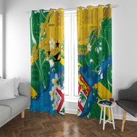 Malampa Fiji Day Window Curtain 10 October Together We Grow Grunge Tapa Motifs LT14 With Grommets Multicolor - Polynesian Pride