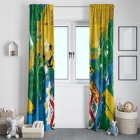 Malampa Fiji Day Window Curtain 10 October Together We Grow Grunge Tapa Motifs LT14 - Polynesian Pride