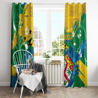 Malampa Fiji Day Window Curtain 10 October Together We Grow Grunge Tapa Motifs LT14 - Polynesian Pride