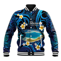 French Polynesia Tetiaroa Atoll Baseball Jacket Polynesian Curves Style LT14 Unisex Blue - Polynesian Pride