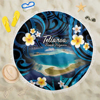 French Polynesia Tetiaroa Atoll Beach Blanket Polynesian Curves Style LT14 One Size 150cm Blue - Polynesian Pride