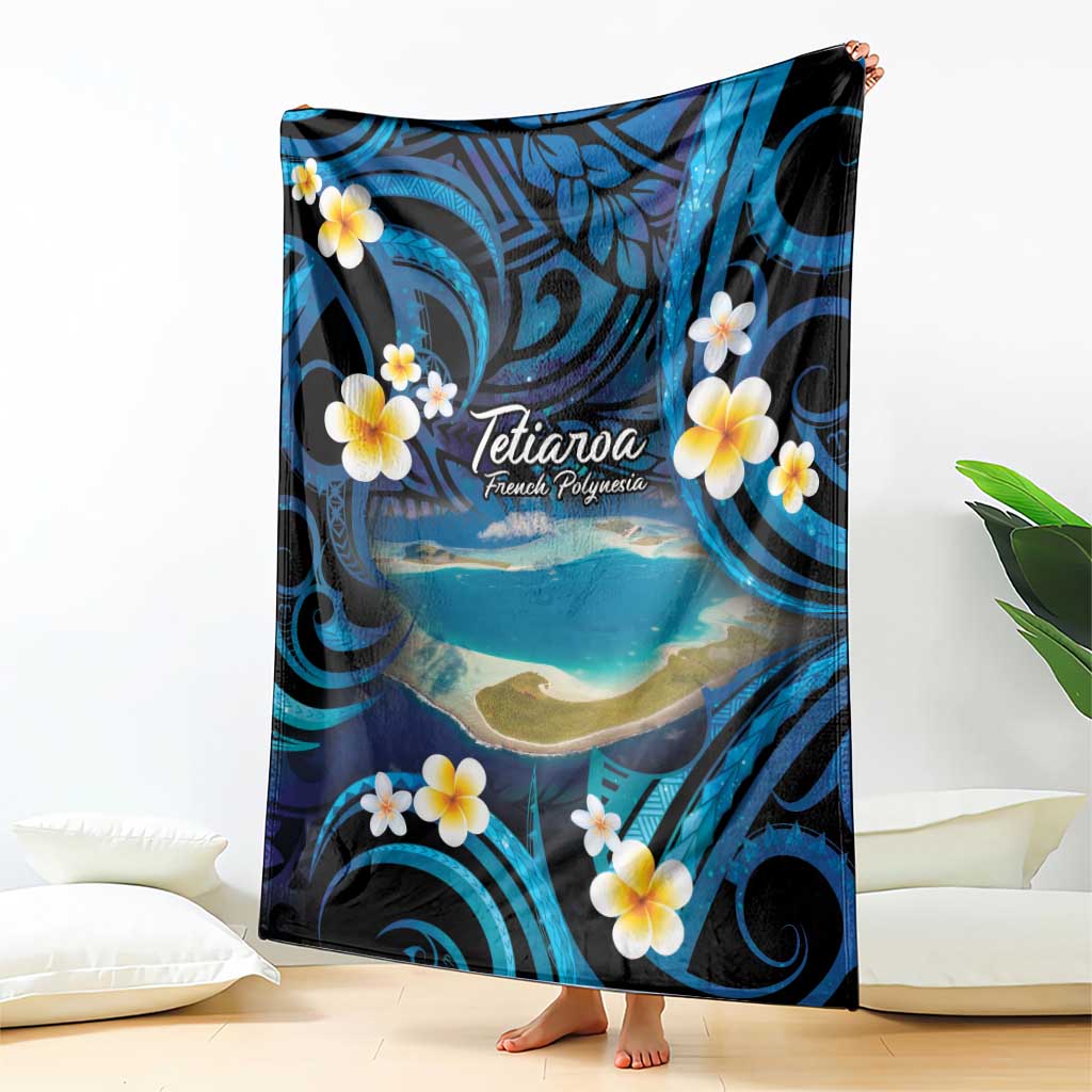 French Polynesia Tetiaroa Atoll Blanket Polynesian Curves Style LT14 - Polynesian Pride
