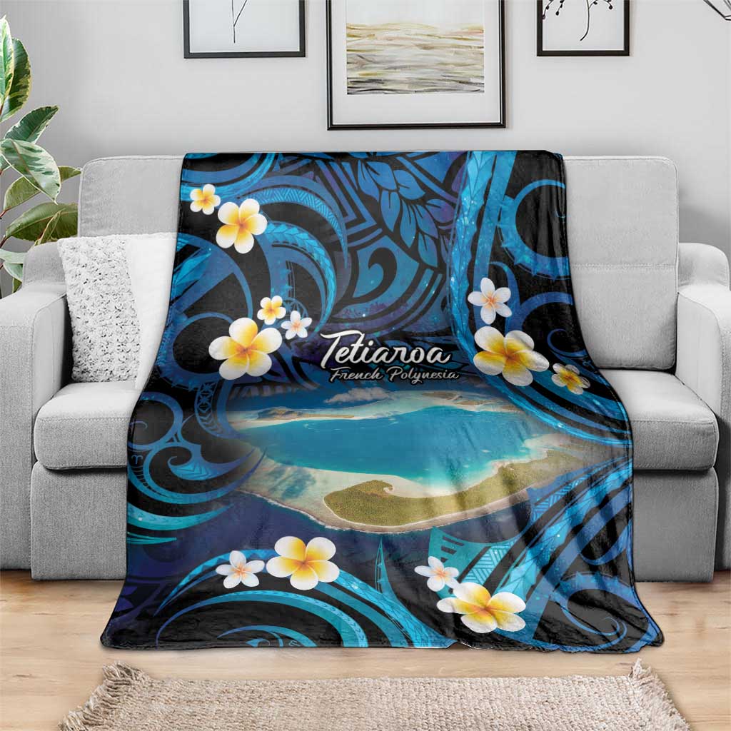 French Polynesia Tetiaroa Atoll Blanket Polynesian Curves Style LT14 - Polynesian Pride