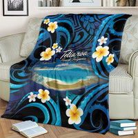 French Polynesia Tetiaroa Atoll Blanket Polynesian Curves Style LT14 - Polynesian Pride