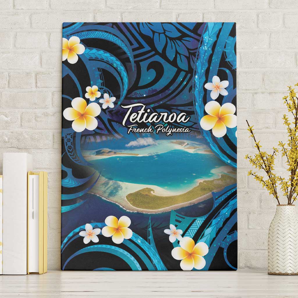 French Polynesia Tetiaroa Atoll Canvas Wall Art Polynesian Curves Style