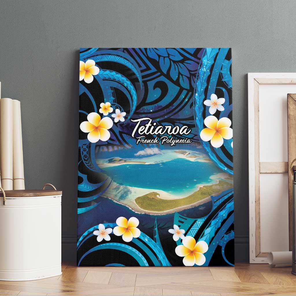 French Polynesia Tetiaroa Atoll Canvas Wall Art Polynesian Curves Style