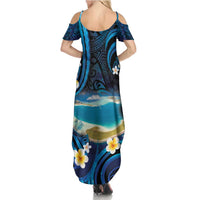 French Polynesia Tetiaroa Atoll Family Matching Summer Maxi Dress and Hawaiian Shirt Polynesian Curves Style LT14 - Polynesian Pride