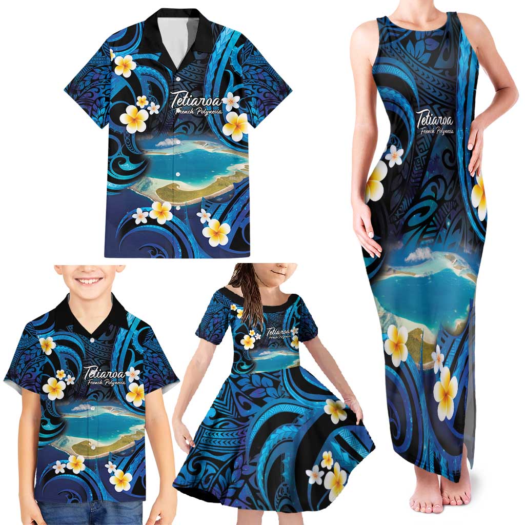 French Polynesia Tetiaroa Atoll Family Matching Tank Maxi Dress and Hawaiian Shirt Polynesian Curves Style LT14 - Polynesian Pride