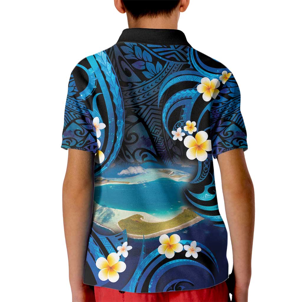 French Polynesia Tetiaroa Atoll Kid Polo Shirt Polynesian Curves Style LT14 - Polynesian Pride