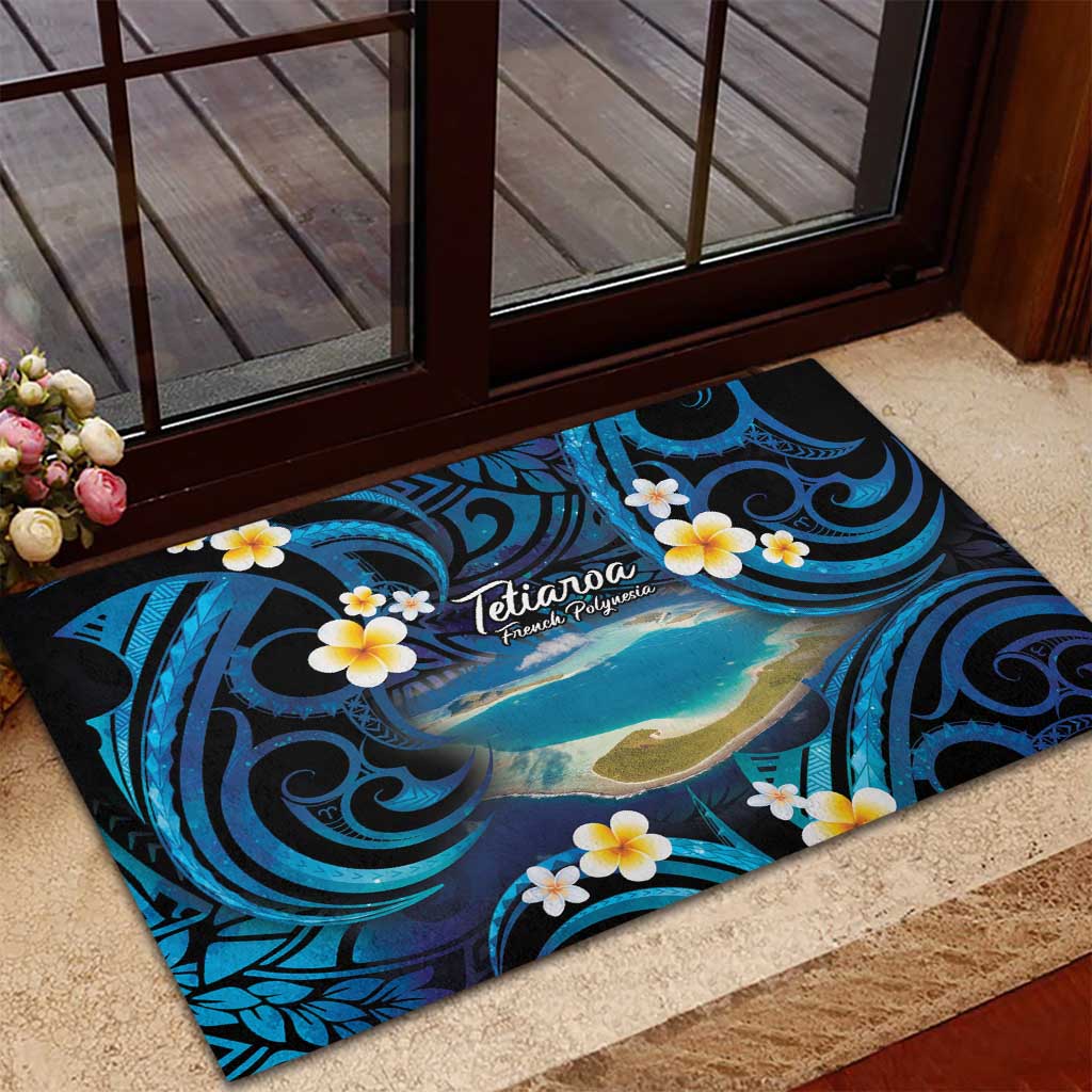 French Polynesia Tetiaroa Atoll Rubber Doormat Polynesian Curves Style LT14 - Polynesian Pride