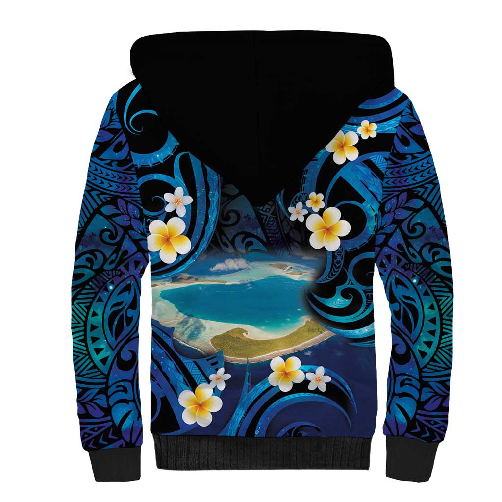 French Polynesia Tetiaroa Atoll Sherpa Hoodie Polynesian Curves Style LT14 - Polynesian Pride