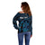 Personalised Tahiti Moorea Atoll Off Shoulder Sweater Polynesian Sea Turtle