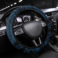 Tahiti Moorea Atoll Steering Wheel Cover Polynesian Sea Turtle