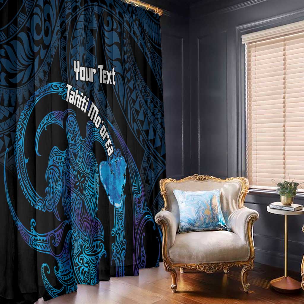 Personalised Tahiti Moorea Atoll Window Curtain Polynesian Sea Turtle
