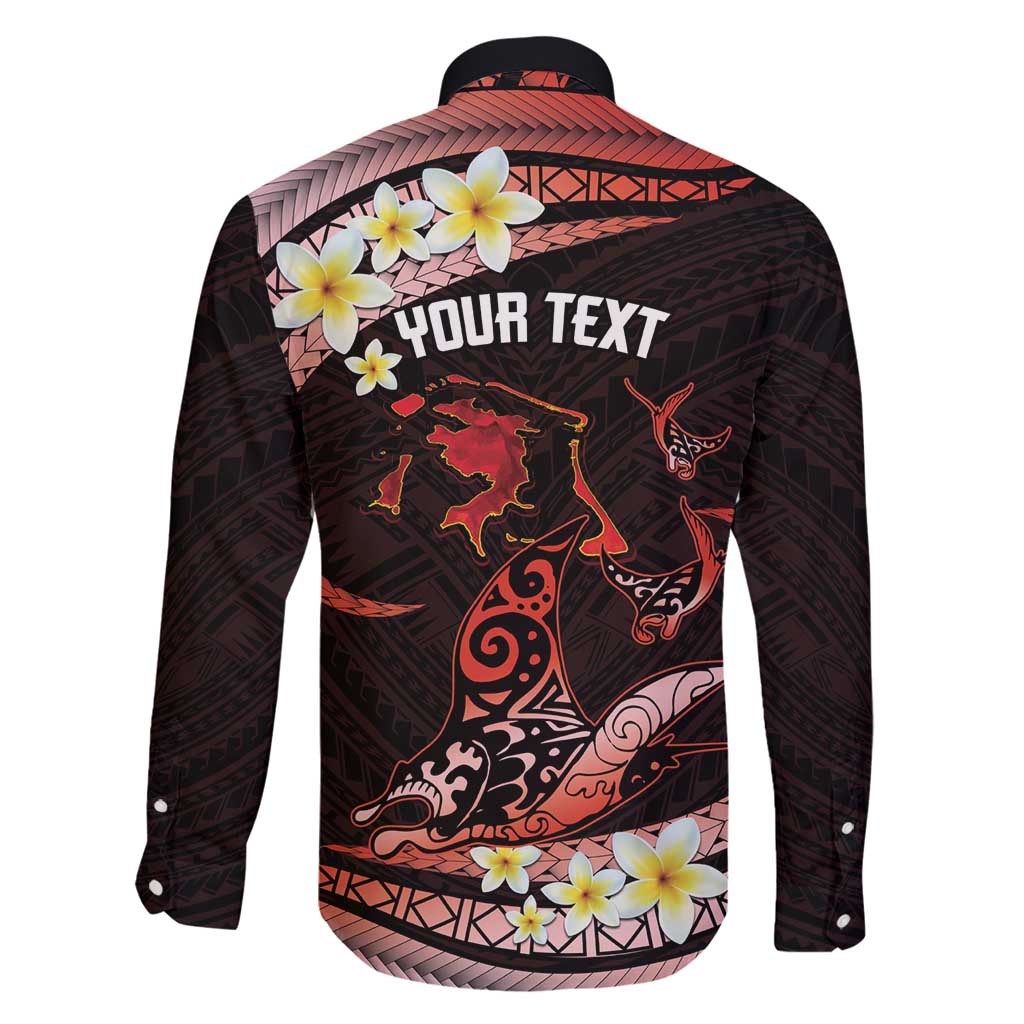 Personalised Tahiti Bora Bora Family Matching Off Shoulder Maxi Dress and Hawaiian Shirt Manta Rays With Polynesian Plumeria