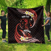 Personalised Tahiti Bora Bora Quilt Manta Rays With Polynesian Plumeria LT14 - Polynesian Pride