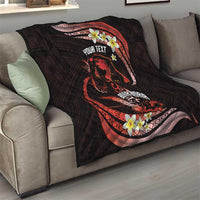 Personalised Tahiti Bora Bora Quilt Manta Rays With Polynesian Plumeria LT14 - Polynesian Pride
