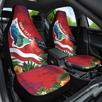 Personalised Kiribati Tarawa Atoll Car Seat Cover Frigate Bird With Map Tropical Style LT14 One Size Red - Polynesian Pride