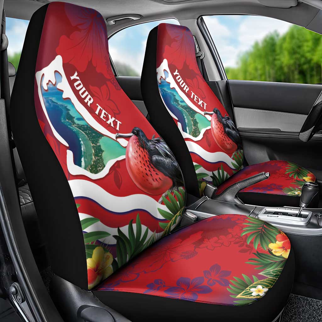 Personalised Kiribati Tarawa Atoll Car Seat Cover Frigate Bird With Map Tropical Style LT14 - Polynesian Pride
