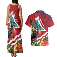 Personalised Kiribati Tarawa Atoll Couples Matching Tank Maxi Dress and Hawaiian Shirt Frigate Bird With Map Tropical Style LT14 - Polynesian Pride