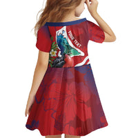 Personalised Kiribati Tarawa Atoll Family Matching Short Sleeve Bodycon Dress and Hawaiian Shirt Frigate Bird With Map Tropical Style LT14 - Polynesian Pride